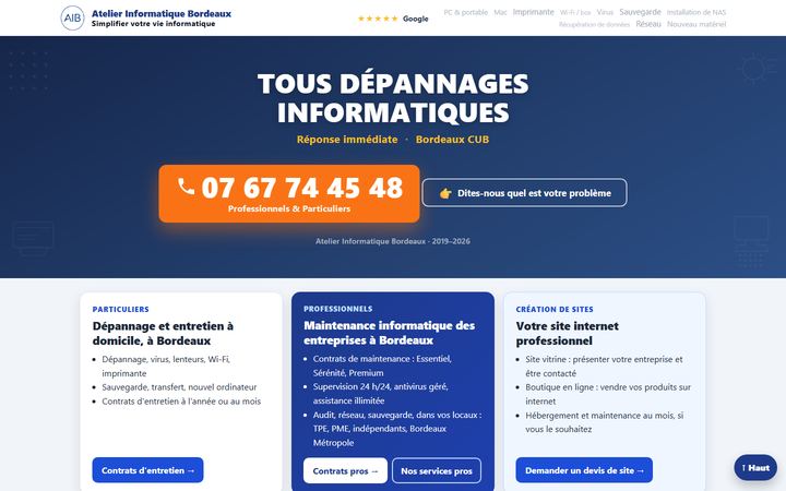Aperçu du site atelierinformatiquebordeaux.fr