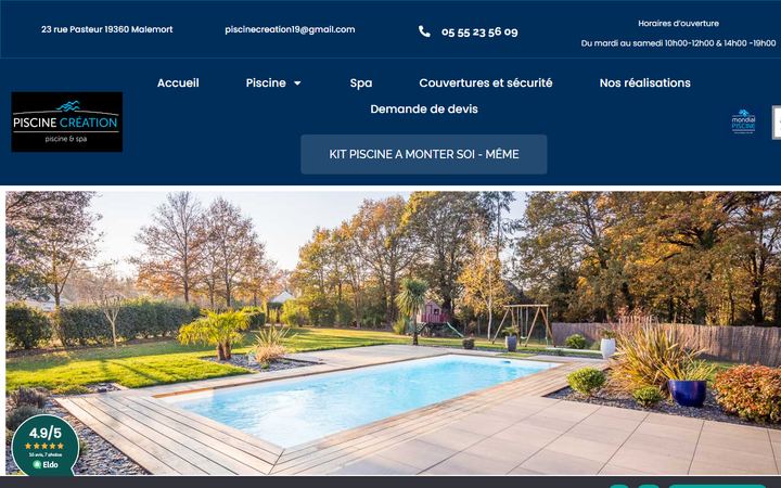 Aperçu du site mondial-piscine-correze.com